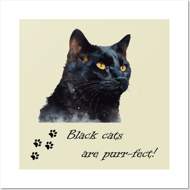 Black Cats Wall Art by Katia Galante Art